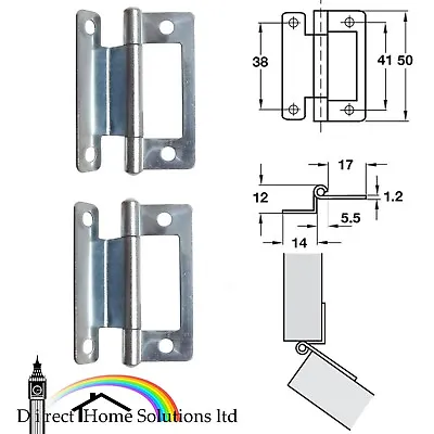 Hafele Pair Of Steel Flush Hinges Cranked 15-19mm Caravan Thicknes Zinc Plated • £4.21