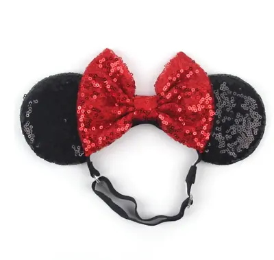 Red Minnie Mouse Ears Headband Disney Classic Red  HANDMADE STRETCH ELASTIC • $10.99
