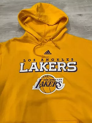 LA Lakers Hoodie Yellow Men's Adidas Pullover NBA Sweater Medium • $19.99