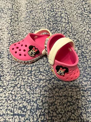 Crocs Disney Pink Size 4C With Minnie Mouse Charm Great Condition  • $20