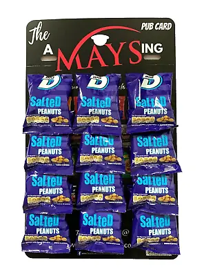 Big D Nuts - 12 X 50g Packs Of Salted Peanuts On A 'AMaysing' Pub Snack Card • £12.94