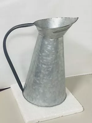 WATERING CAN Farmhouse Galvanized Tin/Metal Large 12” Flower Vase NEW • £16.54