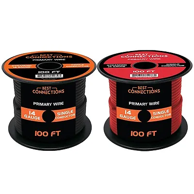 14 Gauge Car Audio Primary Wire 100ft–Red Black Remote Power/Ground Electrical • $26.95