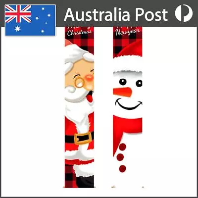 DIY Merry Christmas Snowman Door Curtain Couplet Banner Hanging Flag Xmas Decor • $16.49