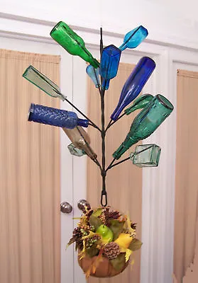 Porch 12 Wine BOTTLE TREE Hanging Metal Garden Yard Art MADE USA ~ FREE SHIP !! • $45.99