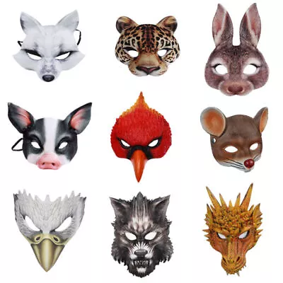 Masquerade Animal Headgear Halloween Carnival Party Animal Mask • £5.98