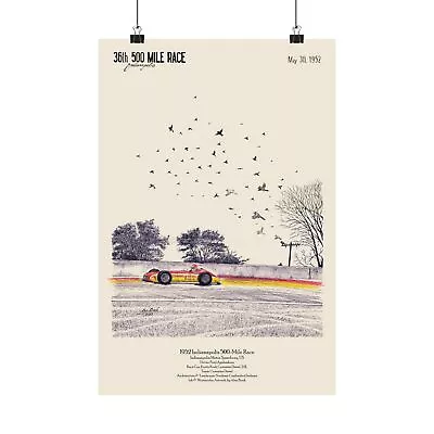 1952 Indianapolis 500 Vintage Race Poster Cummins Indy-500 Racing Car Art Print • $39.20