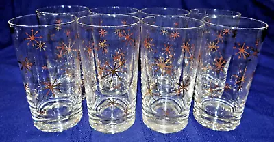 Set Of 8 Royal China Star Glow Atomic Starburst MCM 8 Oz Tumblers 4 3/4   Vtg • $99.99