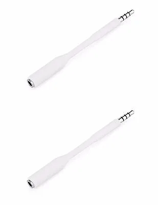 2 X White Slim 3.5mm Headset Audio Jack Extender For IPhone Android Battery Case • £8.99