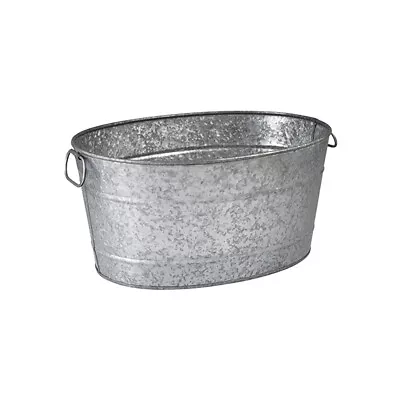 Moda Oval Beverage Tub Galvanised 460x355x220mm Plain Drinks Cooler Bucket • $64