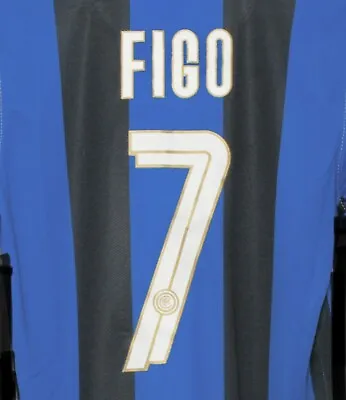 Figo #7 2007-2008 Inter Milan Homekit Football Nameset Printing Heat Transfer • £10.60