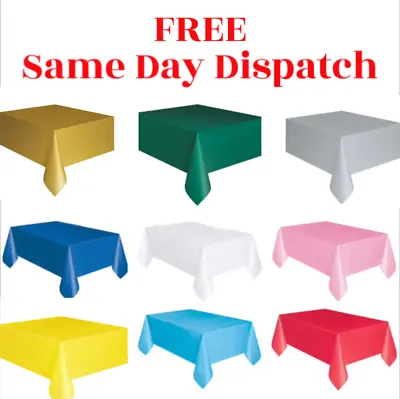 Plastic TABLECOVERS Table Cloth Cover Party Catering Events Tableware 54 X72  • £1.99