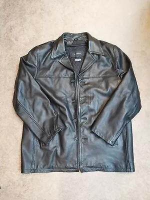 Jim & Marylou Men Leather Jacket Biker Black Removable Liner Pit 24 -26  GREAT • $30