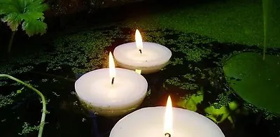 10 BIG 8cm Large Floating White Wax Candle 5-6 Burn Hour Wedding Party Bowl Pool • $29.95