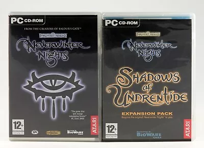 PC Game NEVERWINTER NIGHTS + SHADOWS OF UNDRENTIDE Expansion Pack 5 Discs CD-ROM • $11.98