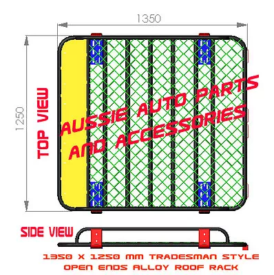 Tradesman Style Open Ends Alloy Roof Rack 1350mm For Nissan Navara D40  Dual Cab • $717.17