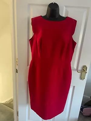 Marks & Spences Red Shift Smart Size 16 Lined Sleeveless Excellent Condition • £3.99