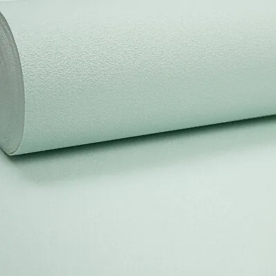 Grandeco Vert Pale Green Aqua Textured Cotton Backed Vinyl Wallpaper • £10.99