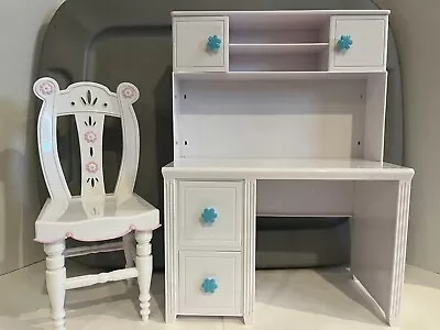 Desk And Chair Set White Plastic Paradise Kids 18”Doll For American Girl Battat • $18