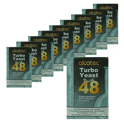 Alcotec 48 Hour Turbo Distillers Yeast (Pack Of 10) • $61.50