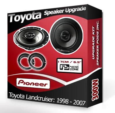 Toyota Landcruiser Front Door Speakers Pioneer Car Speakers + Adaptor Pods 300W • $184.15