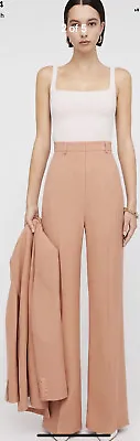 $325 • Buy Scanlan Theodore Tailored Wide Leg Trouser Rose Gold Size 10 Rrp $550