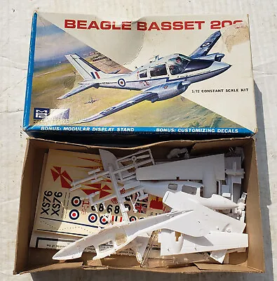 MPC Beagle Basset 206 Model Airplane Kit 7016-70 1:72 Vintage Complete *Started* • $17.99