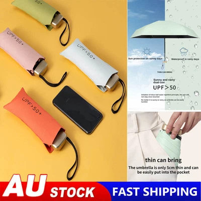 $16.45 • Buy Mini Pocket Umbrella Travel Windproof Compact Folding Light Sun Anti-UV Rain AU