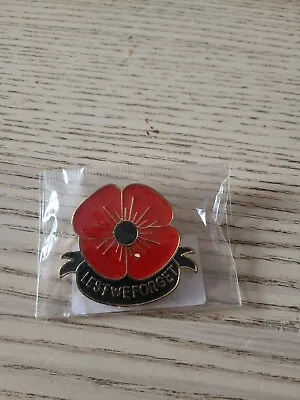 £0.99 • Buy Remembrance Day Red Poppy Flower Lapel Badge Lest We Forget ...