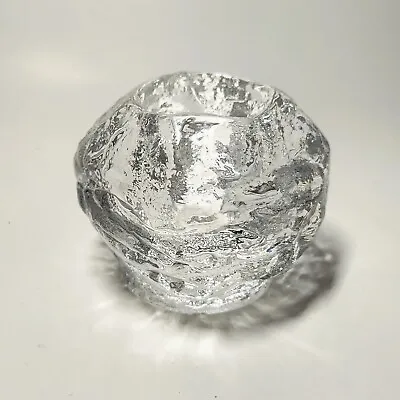 Vintage Snowball Ice Art Glass Votive Candleholder • $24.99