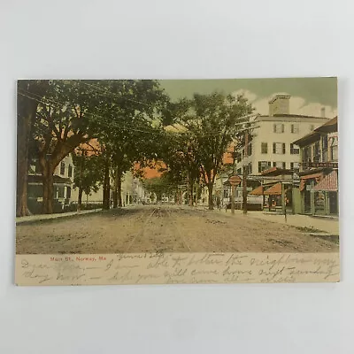 Postcard Maine Norway ME Main Street 1906 Posted Undivided Back • $1