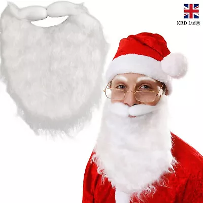 Santa Claus White Beard Christmas Father Fancy Dress Mens Party Accessory H297UK • £3.34