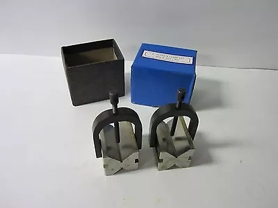 1  CAPACITY PRECISION V-BLOCK PAIR W. CLAMPS 1-1/4x1-1/4x1-5/8 Part# H6010A--new • $46