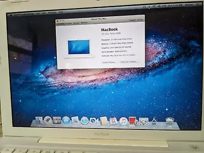 WHITE 2008 APPLE MACBOOK A1181 OS X 10.7 NO BATTERY Boots Right Up. • $39