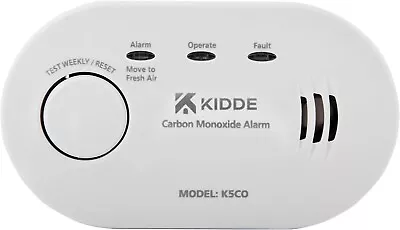 Kidde 5CO - 10 Year Life LED Carbon Monoxide Detector / CO Alarm With Batteries • £14.88