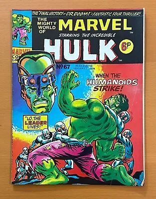 Mighty World Of Marvel #67 RARE MARVEL UK 1974. Stan Lee. FN+ Bronze Age Comic • $18.44