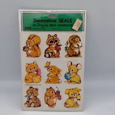 Vintage Eureka Cute Animals Stickers Raccoon Squirrel Mouse Bunny Dog • $10.99