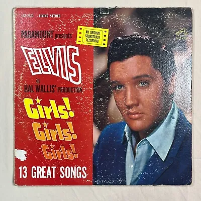 ELVIS PRESLEY Girls! Girls! Girls! 1962 Vinyl LP Living Stereo RCA LSP-2621 - G+ • $7.95