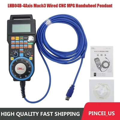 LHB04B-4Axis Mach3 Wired CNC MPG Handwheel Pendant For CNC Engraving Machine • $89.49