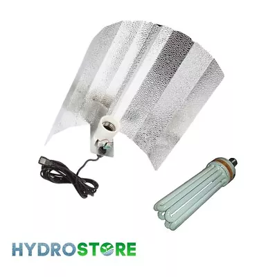 Euro Reflector With 125w CFL 6100k (Blue) Bulb.Hydroponics. • £39.95