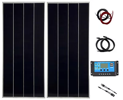 SPARK 100w 200w 400w Monocrystalline Solar Panel Kit For Home RV Camper Caravan • £174.99