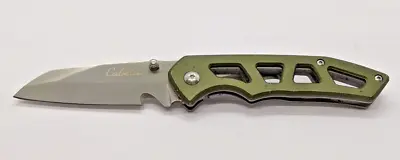 Cabela's Sheepsfoot Plain Edge  Olive Green: Frame Lock Folding Pocket Knife • $12.79