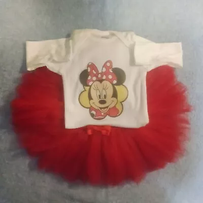 Minnie Mouse (12M) Baby Girl Long Sleeve Onesies Tutu Skirt Set • $14.99