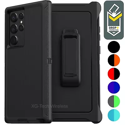 Heavy Duty Shockproof Case For Samsung Galaxy S24 S23 S22 Plus Ultra + Belt Clip • $8.65