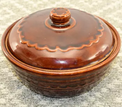 Mar-Crest Daisy Dot Stoneware Pottery Lidded Ovenproof Crock Casserole Bake Bean • $36.88