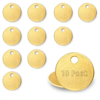 10 Pack 1 Inch Round Metal Brass Key Tags Engraving Blank Tags Stamp For Pet • $13.99