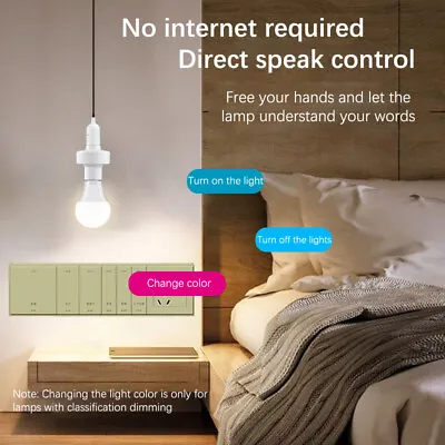 1Pc Offline Intelligent Voice Lamp Head Socket Adapter E27 LED Lamp Holdhf • $3.13