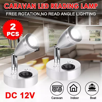 2x 12V LED Interior Spot Reading Light Room Camper Van Caravan Boat WIth Switch • $24.95