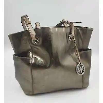 Michael Kors Mettalic Tote Bag Pewter/ Goldish Great Preloved Condition. • $20