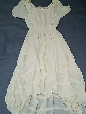 Joyfolie Mia Joy Girls Sz. 14 Diana Ivory Dress High Low Tiered • $24.99